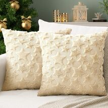 Set of 2 Christmas Pillow Covers 18x18 Cream Beige Plush Velvet Soft Throw - $4.73 Set of 2 Christmas Pillow Covers 18x18 Cream Beige Plush Velvet Soft Throw - $4.73