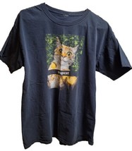 Unisex Graphic Black Snapcat ShortSleeve Jersey T-Shirt L Heavy Cotton Funny Cat - £12.13 GBP