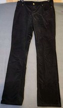 Michael Kors Black Thin Wale Med Rise Corduroy Straight Leg Pants Size 8 US - $18.76