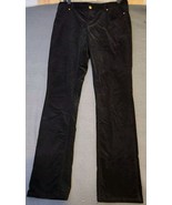 Michael Kors Black Thin Wale Med Rise Corduroy Straight Leg Pants Size 8 US - $18.76