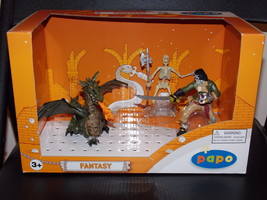 Papo Fantasy Figure Set New In The Box Dragon Skeleton &amp; Zombie Pirate - £51.11 GBP