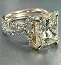 3.75CT Princesa Imitación Diamante 14k Novia Oro Blanco Anillo de Compromiso - £73.86 GBP