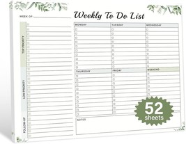 Weekly To Do List Notepad with 52 Undated Tear Off Sheets（8.5&quot;×11&quot;) Week... - $14.55