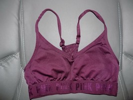 Pink Victoria’s Secret Ultimate Lightly Line Sport Bra Burgundy Size XS EUC - £14.78 GBP