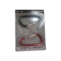 Carabiner Clips Pack of 2 Black &amp; Red Tool Bench Hardware NEW - $145.78 MXN