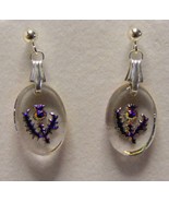 Heliotrope Thistle Oval Earrings and Small Pendant set - £40.28 GBP