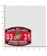 4.5&quot; MARINE CORPS MOS 0331 MACHINE GUNNER EMBROIDERED PATCH - £27.52 GBP