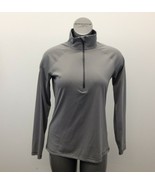 Under Armour 1/2 Zip Pullover Women&#39;s Medium Gray Pinstriped Loose Heat ... - $7.92