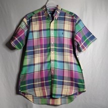 Ralph Lauren Blake Plaid Multicolor Mne&#39;s Short Sleeve Button Down Shirt... - £17.88 GBP