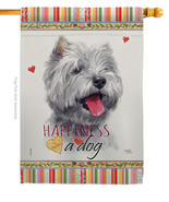 Westie Happiness - Impressions Decorative House Flag H110232-BO - £32.67 GBP