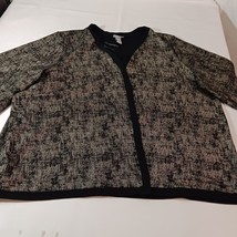 Catherine's Women's Black & Brown Open Front Jacket Blouse Top Size 5X (34W/36W) image 9