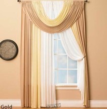 Kashi Home Bella Solid Semi-Sheer Window Scarf Gold - $42.74