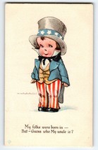 4th Of July Postcard Child Dressed As Uncle Sam Cute Patriotic 1917 Illustrated - £20.92 GBP