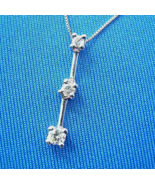 Earth mined Diamond Deco 3 stone Style Necklace Box Chain 18 inch Solid ... - $33,175.92 MXN