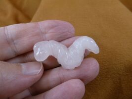 (Y-CATE-558) little Pink quartz baby INCH WORM CATERPILLAR gemstone figu... - $366.69 MXN