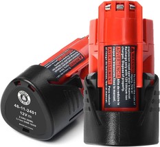 Replacement Milwaukee M12 Lithium-Ion Battery 48-11-2420, 48-11-2440, - $33.97