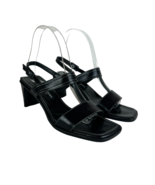 Paul Green Sandals 6.5 Black Leather Ankle Strap Square Toe Wide Block H... - £85.63 GBP