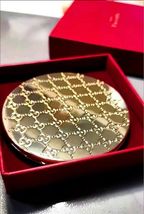 Gucci Gold Round Compact Pocket Mirror New In Box Vip Gift - £35.77 GBP