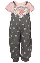 Bonnie Jean Cute Gray and Pink One Piece Coverall, Infant 12M, 18M, 24M - $24.99