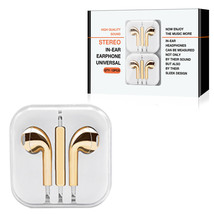 3.5mm Circular Earbuds with Mic and Volume Control In Gold (12pcs) - £38.68 GBP