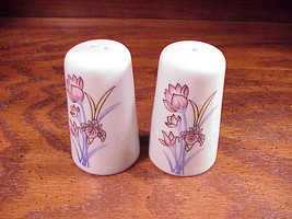 Pair of Lily Design Salt and Pepper Shakers, Ceramic - $8.95