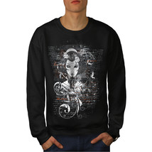 Wellcoda Gothic Asian Lady Mens Sweatshirt, Girl Casual Pullover Jumper - £24.49 GBP+