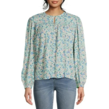 New Womens Xxl 20 Time And Tru Floral Smocked Blouse L/S Peasant Style - £19.77 GBP