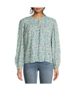 NEW Womens XXL 20 TIME And TRU FLORAL SMOCKED BLOUSE L/S Peasant Style - £19.75 GBP