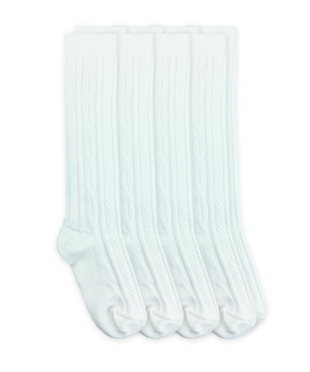 Jefferies Socks Girls Cable Knit Dress School Uniform Knee High Socks 4 Pair PK