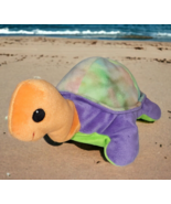 Ty Pillow Pals Plush Snap Turtle Tortoise Tie Dye Purple Orange Green 19... - £7.44 GBP
