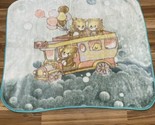 Vintage Biederlack? Fleece Throw Baby Blanket Bears Riding Bus Holding B... - $47.49