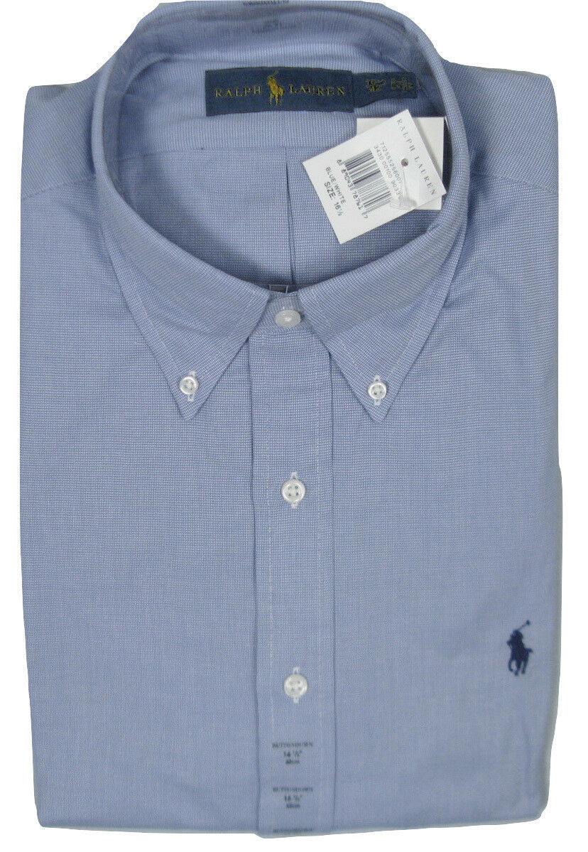 NEW Polo Ralph Lauren Dress Shirt!  Blue &amp; White Micro Check  US &amp; Euro ... - $44.99
