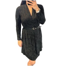 J.Jill Wearever Collection Black Polka Dot Long Sleeve Jersey Dress Smal... - $35.64