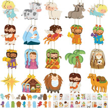 60 Pack Christmas Nativity Scene Crafts for Kids Make Your Own Jesus Kit - £6.80 GBP