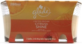 1 Glade SCJohnson Limited Edition Citrus &amp; Shine Hint Of Fresh Berry 2Pk Candles - £14.93 GBP