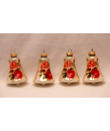 Krebs Glass Bell Christmas Bulb Ornaments Gold Caps West Germany Keepsak... - £17.13 GBP