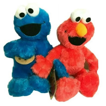 New Set of 2  Sesame Street Cookie Monster &amp; Elmo Plush Toys 10 inches . NWT - £19.57 GBP