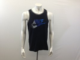 The Nike Tee Men&#39;s Medium BlackGray Sleeveless  Cotton Nike Graphic T Shirt - £7.82 GBP