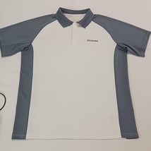 Columbia AM1075 Men's Gray & White Short Sleeve Pullover Polo Shirt Chest 48 image 9