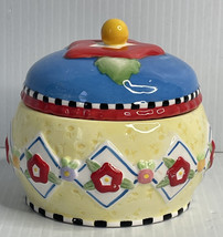 Mary Engelbreit Michel &amp; Company 4&quot; Covered Candy Dish Sugar Bowl 2001 ME ink. - £8.50 GBP