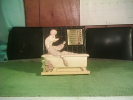 Vintage 1973 Miller Studio Chalkware Wall Plaque Poodle Bathometer Thermometer - $20.00