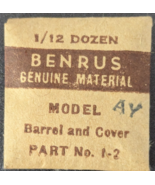 NOS NEW Genuine Benrus Watch Cal. AX Barrel &amp; Cover Part# 1 - 2 - $23.27 CAD
