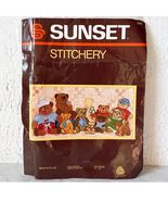 Bear With Us Crewel Kit Vintage 1983 Sunset Stitchery Teddy Bears - $290.40 MXN