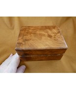 (BOX-506) large BURL BOX hinged Thuya Wood African carved carving Morocc... - $78.14 CAD