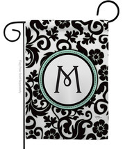 Damask M Initial Garden Flag Simply Beauty 13 X18.5 Double-Sided House Banner - $19.97