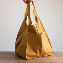 Casual Large Capacity Tote Women Handbags Designer Vintage PU Leather Shoulder B - £37.02 GBP
