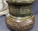 Vintage Art Studio Hand Thrown Clay Cookie Jar w/ Lid Glazed Brown Green... - $24.75