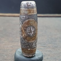 Vintage Old Tibetan 2Circle Eyes Agate stone Dzi Bead Amulet S-1 - €48,18 EUR