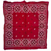 Vtg RETRO Red Cotton Bandana Colorfast Windsor Canadian Printed - $30.29