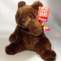 Fiesta Teddy Bear Plush Brown 11&quot; Sitting Paw Bear Grizzly Stuffed Anima... - £31.86 GBP